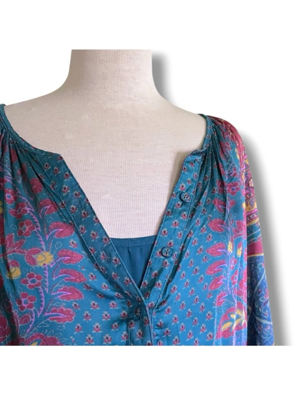 Sundance Womens La Villette Midi Dress Sz XL Boho Belted Floral Paisley Satin - Picture 10 of 14